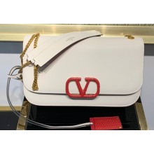 Valentino VLOCK Shoulder Large Bag White with Karung Logo 2020