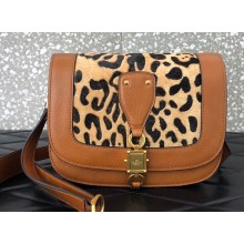Valentino Small VLocker Saddle Crossbody Bag Leopard Haircalf Brown 2020