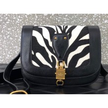 Valentino Small VLocker Saddle Crossbody Bag Leopard Haircalf Black 2020