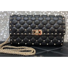 Valentino Rockstud Spike Crossbody Chain Bag 0137 Black