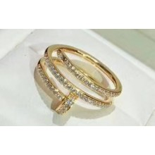 Cartier juste un clou Double Ring diamond-paved Yellow Gold