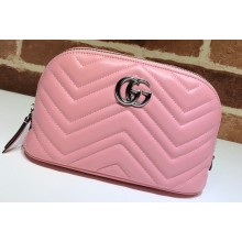 Gucci Leather GG Marmont Cosmetic Case Bag 625690 Pastel Pink 2020