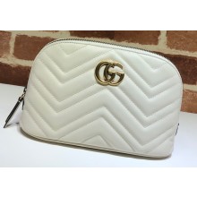 Gucci Leather GG Marmont Cosmetic Case Bag 625690 White 2020