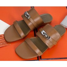 Hermes Kelly Avenue Sandals Brown 2020