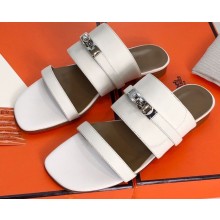 Hermes Kelly Avenue Sandals White 2020