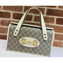 Gucci Horsebit 1955 Small Top Handle Bag 627323 GG Canvas White 2020