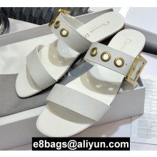 Dior D-Dior Flats Mules Sandals White 2020