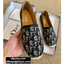 Dior CD Logo Oblique Canvas Espadrilles Dark Blue 2020