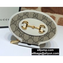 Gucci Horsebit 1955 Oval Coin Case 622040 GG Canvas White 2020