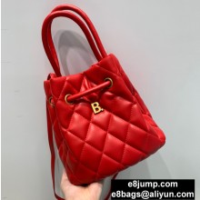 Balenciaga B. Bucket Small Bag Red