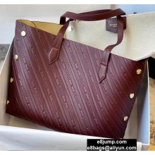 Givenchy Medium BOND Shopper Tote Bag in GIVENCHY Chain Embossed Leather Burgundy 2020