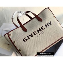 Givenchy Medium BOND Shopper Tote Bag in GIVENCHY Canvas Burgundy 2020