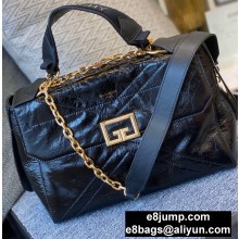 Givenchy ID Medium Bag in Crackling Leather Black/Gold 2020