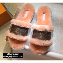 Louis Vuitton Mink Fur Lock It Flat Mules Nude Pink 2020