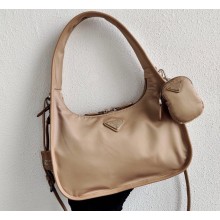 Prada Re-Edition 1995 Nylon Hobo Bag 1BC115 Beige 2020