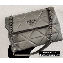 Prada Large Nappa Leather Spectrum Bag 1BD231 Gray 2020