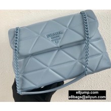 Prada Large Nappa Leather Spectrum Bag 1BD231 Sky Blue 2020
