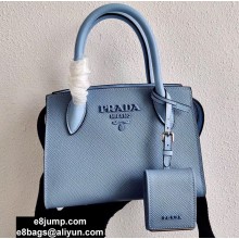Prada Saffiano Leather Handbag 1BA269 Sky Blue 2020