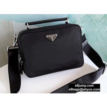 Prada Brique Nylon Cross-Body Bag 2VH069 Black 2020
