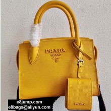 Prada Saffiano Leather Monochrome Bag 1BA269 Yellow 2020