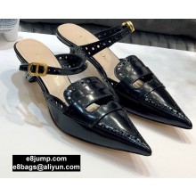 Dior Heel 4cm Boy-D Mules in Perforated Gradient Calfskin Black 2020