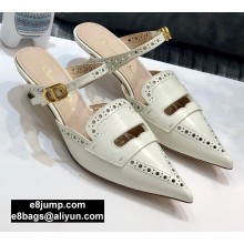 Dior Heel 4cm Boy-D Mules in Perforated Gradient Calfskin White 2020