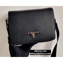 Prada Saffiano Leather Shoulder Bag with Strap 2VD038 Black 2020