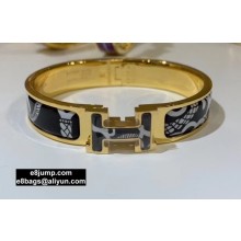 Hermes Clic H Narrow Bracelet in Printed Enamel 04