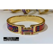 Hermes Clic H Narrow Bracelet in Printed Enamel 07