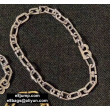 Balenciaga B Chain Thin Necklace Silver