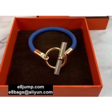 Hermes Glenan Braided Bracelet Blue/Gold