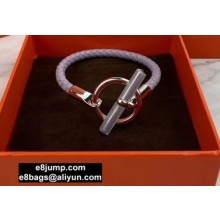 Hermes Glenan Braided Bracelet Light Purple/Silver