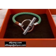 Hermes Glenan Braided Bracelet Green/Silver
