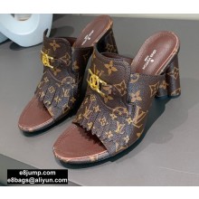 Louis Vuitton Heel 10cm Dauphine Indiana Mules Monogram Canvas 2020