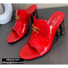 Louis Vuitton Heel 10cm Dauphine Indiana Mules Patent Red 2020