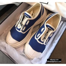 Chanel Zip Vintage Canvas Low-top Sneakers Blue 2020