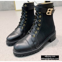 Balmain Leather Ranger Romy Ankle Boots Fabric Black 2020