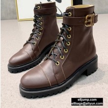Balmain Leather Ranger Romy Ankle Boots Coffee 2020