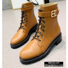 Balmain Leather Ranger Romy Ankle Boots Khaki 2020