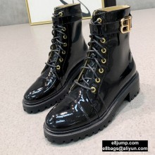 Balmain Leather Ranger Romy Ankle Boots Patent Black 2020