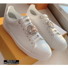 Louis Vuitton Frontrow Sneakers White LV Circle with Crystals 2020