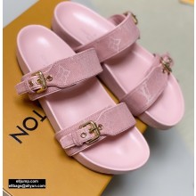 Louis Vuitton Bom Dia Flat Mules Denim Pink 2020