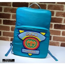 Gucci Medium Backpack Bag 536724 80s Patch Blue