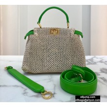 Fendi Raffia Peekaboo Iconic Mini Bag Green 2020