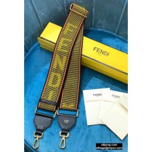 Fendi Leather Long Shoulder Strap You Ribbon Yellow 2020