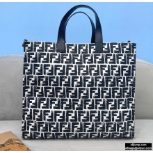 Fendi Glazed Canvas FF Print Shopper Tote Bag White 2020