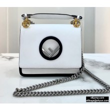Fendi Leather Kan I F Mini Bag White/Black