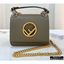 Fendi Leather Kan I F Mini Bag Etoupe