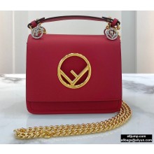 Fendi Leather Kan I F Mini Bag Red
