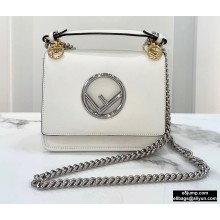Fendi Leather Kan I F Mini Bag White